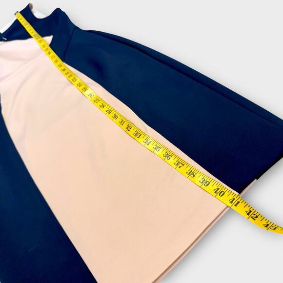 Enfocus Studio Sleeveless Sheath Scuba Pencil Dress Size 12 Colorblock Navy Pink - Picture 14 of 15